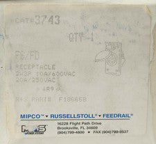 RUSSELLSTOLL 3743 Amerace R&S Receptacle 10 AMP 600 VAC 20 AMP 250 VAC