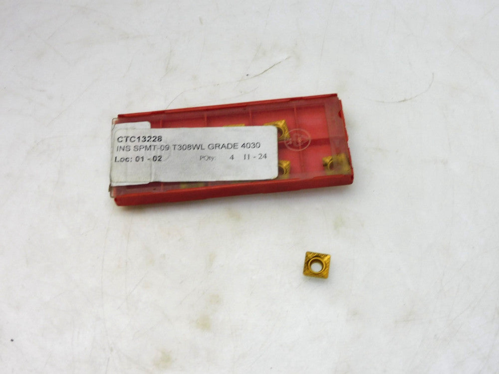 LOT OF 8 SANDVIK SPMT-09 T308WL GRADE 4030 CARBIDE INSERT