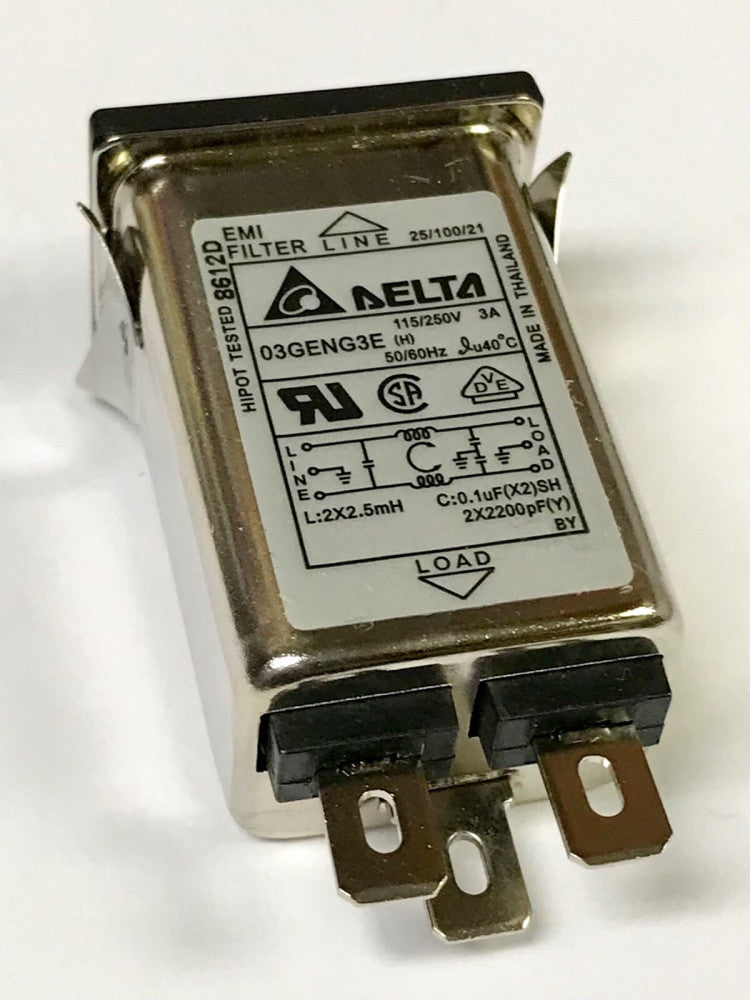 DELTA 03GENG3E (H) 8612D EMI Filter 115/250V 3 AMP 332/801223
