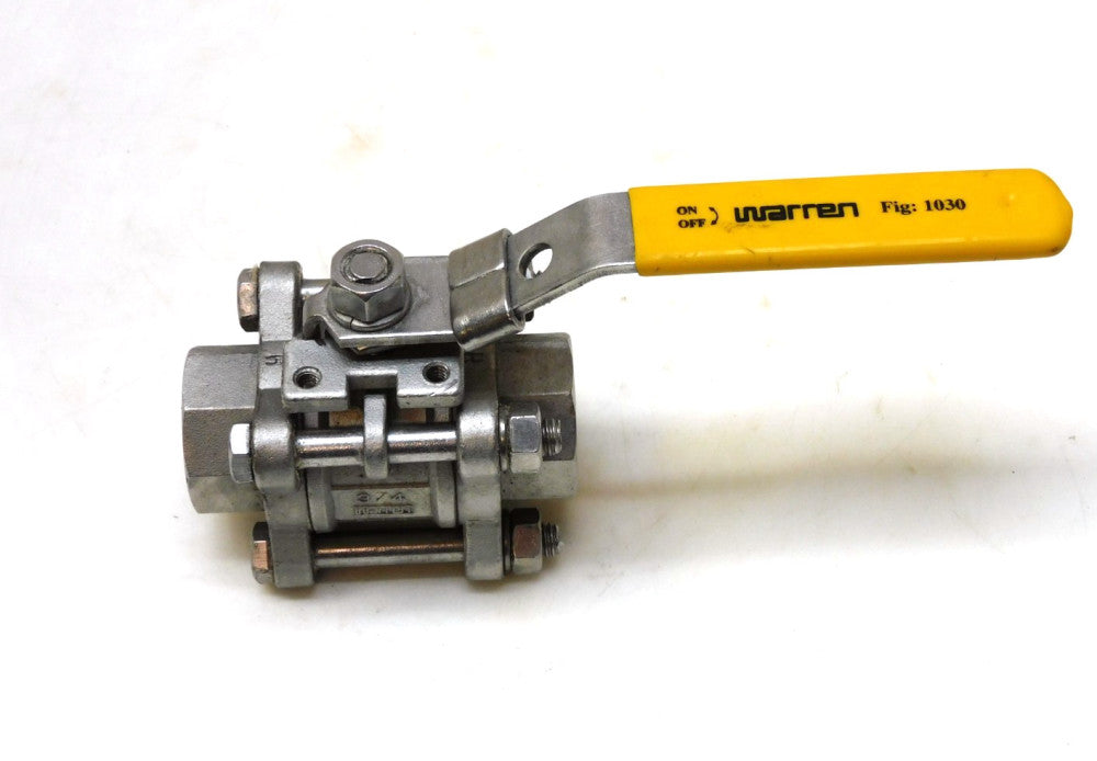 Warren Fig.1030 3/4" Socket Weld Stainless Ball Valve 1500 WOG CF8M 64m4