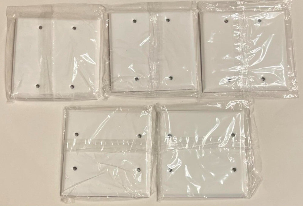 (Lot of 5) MULBERRY 86152 04 18 190 White Blank Metal Wall Plate Cover
