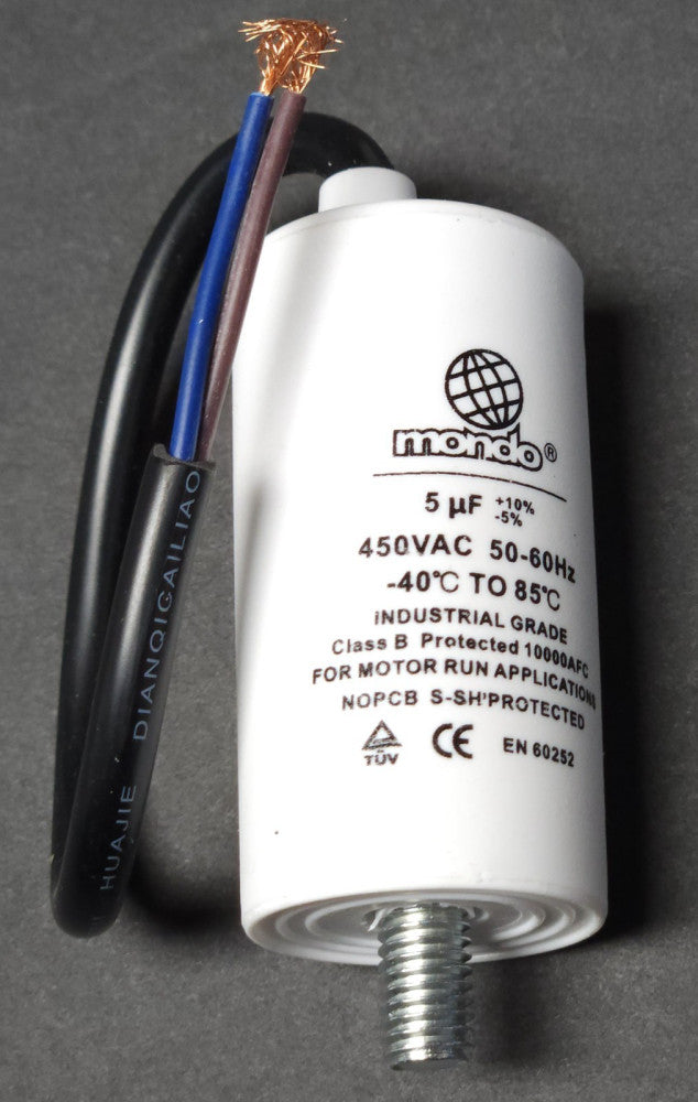 MONDO DUCATI X003K3OGUF Motor Run ENERGIA Capacitor 5μF/450V 450 VAC 5μF w/Wire