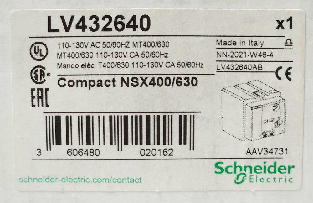 SCHNEIDER ELECTRIC LV432640 COMPACT NSX400 NSX630 Breaker Motor Operator Module