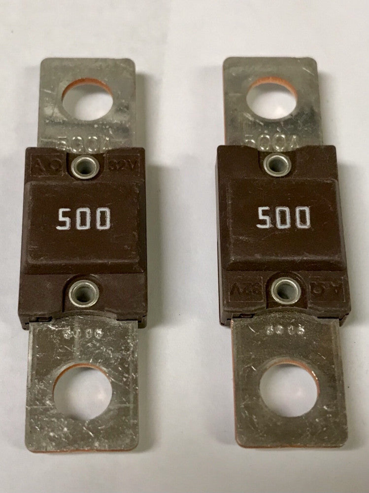 LOT OF (2) EATON BUSSMANN AMG-500A 32 V 500 AMP Bolt In Fuse 46291 6016