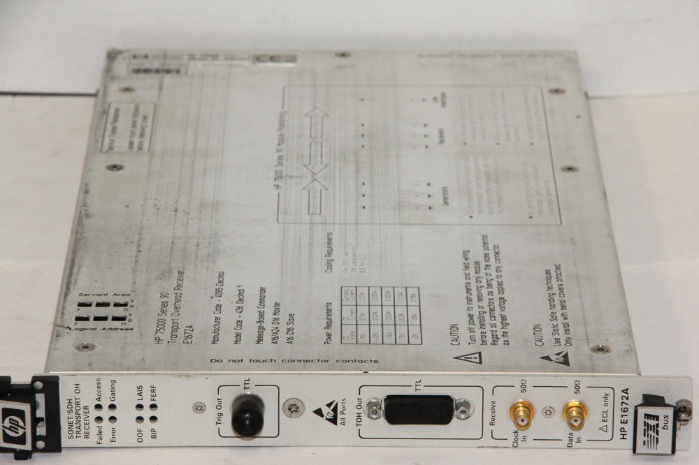 HP HEWLETT PACKARD E1672A Sonet/SDH 7500 Series90 Transport Overhead Receiver