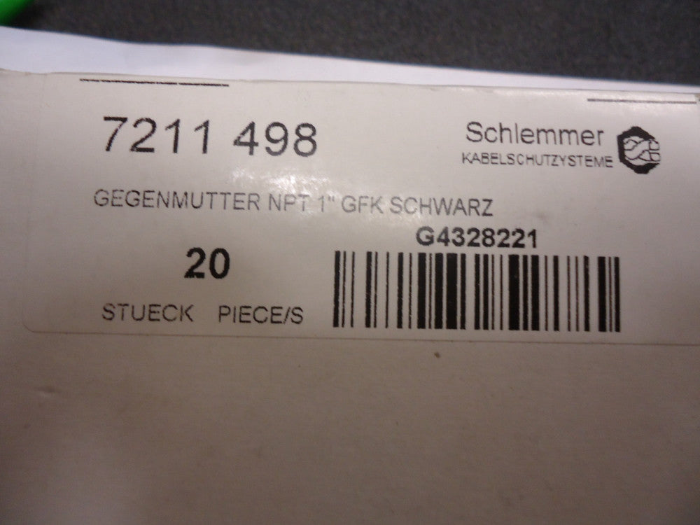 7211-498 Altech Corp Locknut;1in;NPT;Polyamide 6;7mm;Black;41mm Brand New! @10 Q