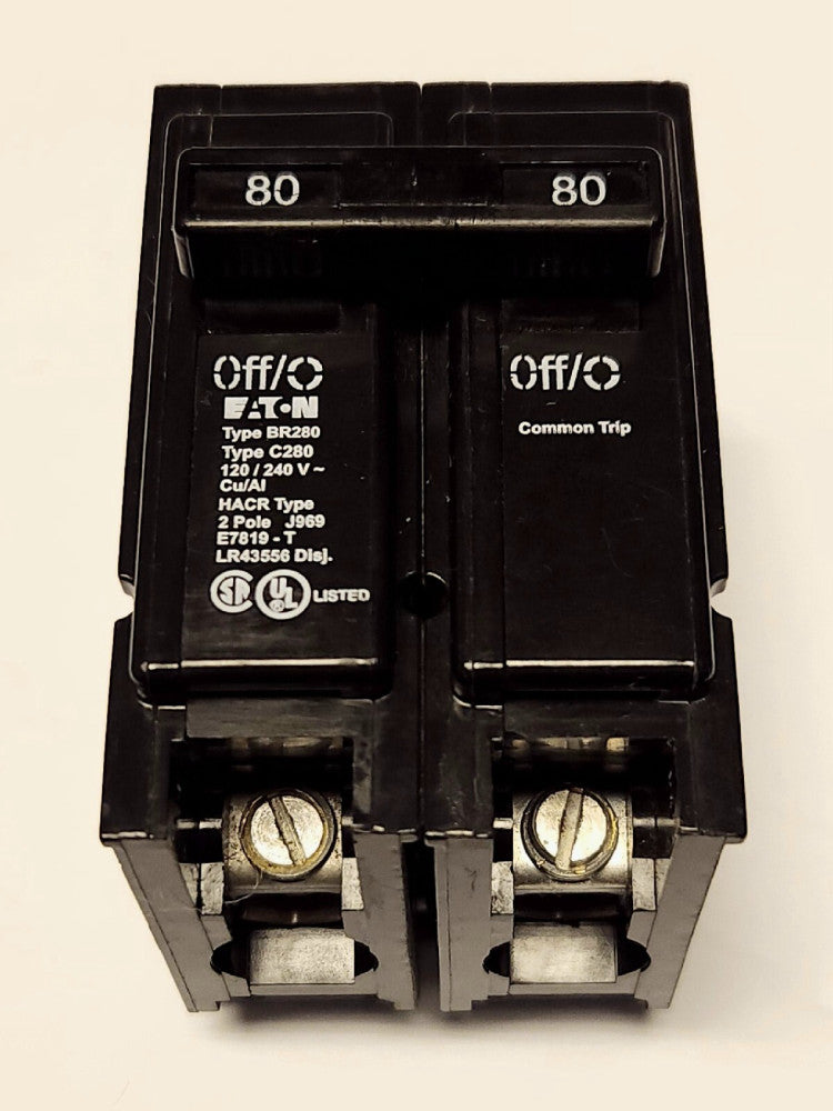 EATON CUTLER HAMMER BR280 C280 2 Pole 80 AMP Type BR Circuit Breaker