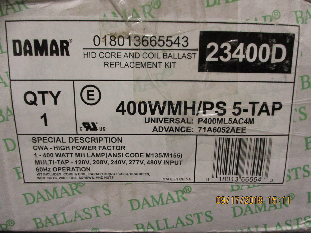23400D Damar Lighting 5 Tap Pulse Start Ballast: 120/208/240/277/480V BRAND NEW!