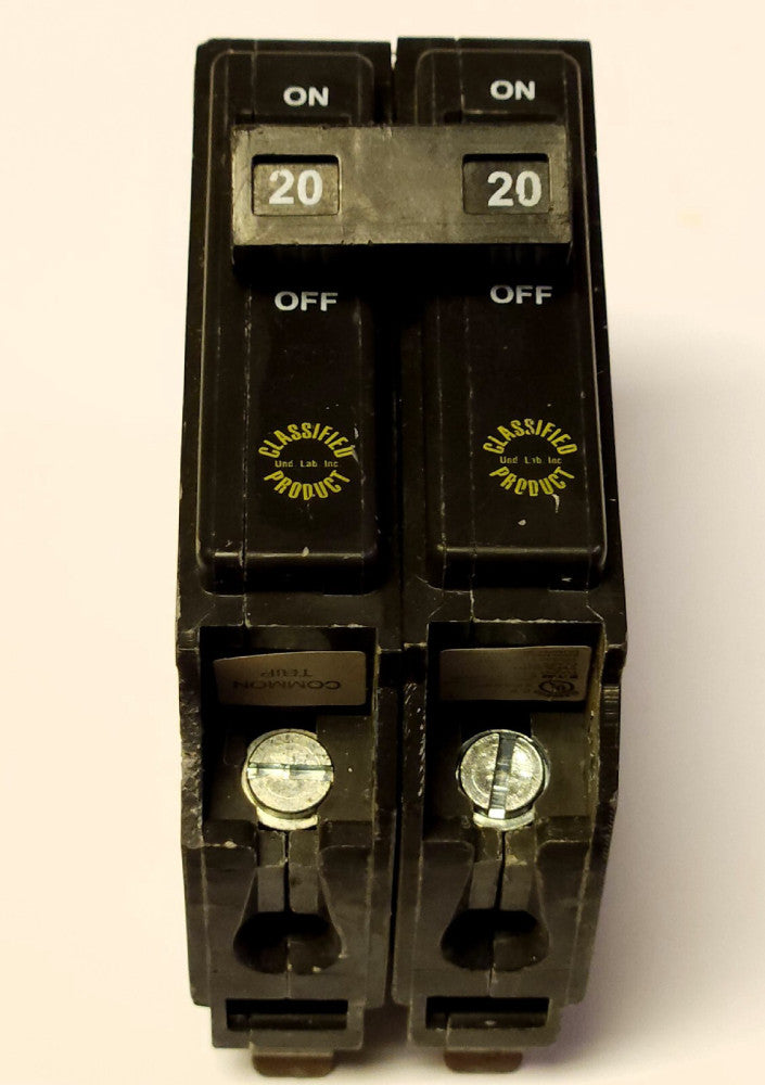 EATON CUTLER HAMMER CHQ220 2 Pole 20 AMP Type CH CHQ Circuit Breaker