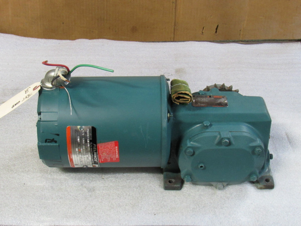 RELIANCE MOTOR P56H5135N-PQ 1/3 HP 3PH 208-230/460V FB56P W/ REDUCER 07916700ED