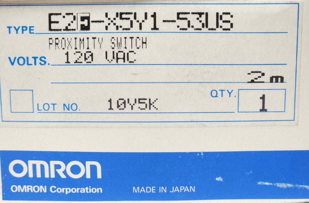 OMRON E2F X5Y1 53US Proximity Switch 120 VAC 2M MODEL E2F