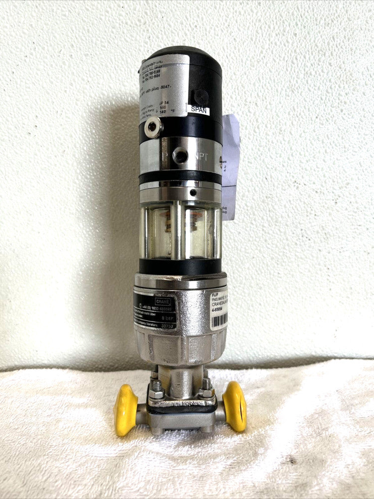 Schubert & Salzer 8047 Pneumatic Valve Positioner with Crane Saunders Actuator