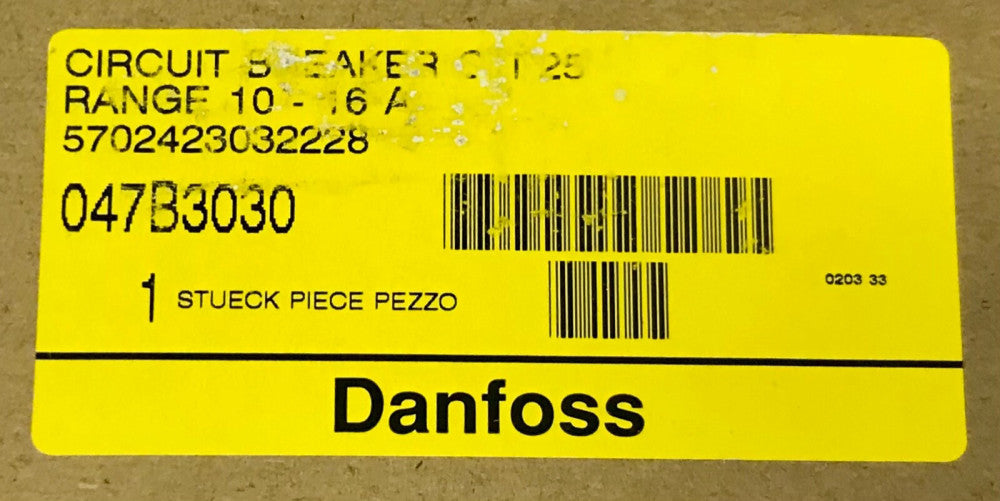 DANFOSS 047B3030 10-16 AMP Circuit Breaker CIT 25 5702423032228 Manual Motor