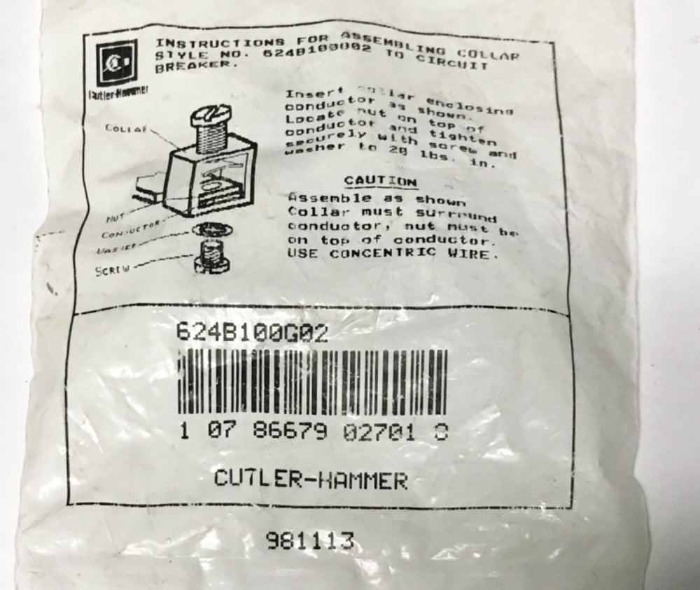 EATON CUTLER HAMMER 3T100FB F Frame Breaker Lug Terminal Set Of 3 624B100G02