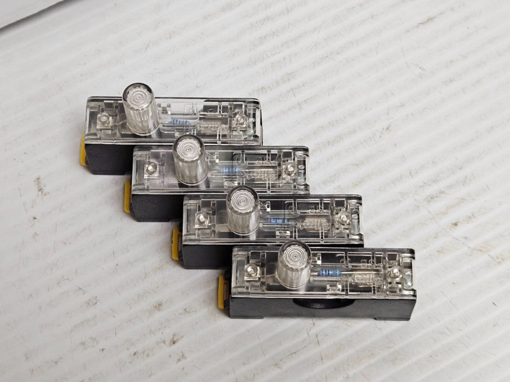 LOT OF 4 GIKOKA RAIL MOUNT FUSE HOLDER FSB101 FSB10 600V 10 A AMP - USED