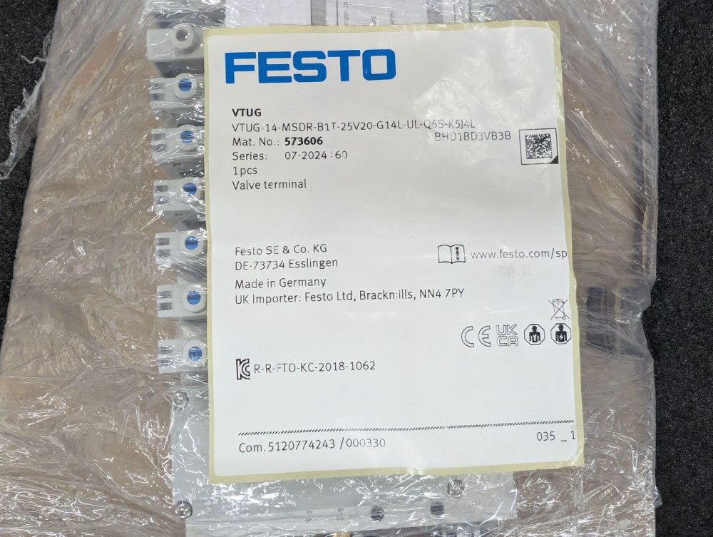 New, Festo, VTUG-14-MSDR-B1T-25V20-G14L-UL-Q6S-K5J4L, VALVE TERMINAL - 573606