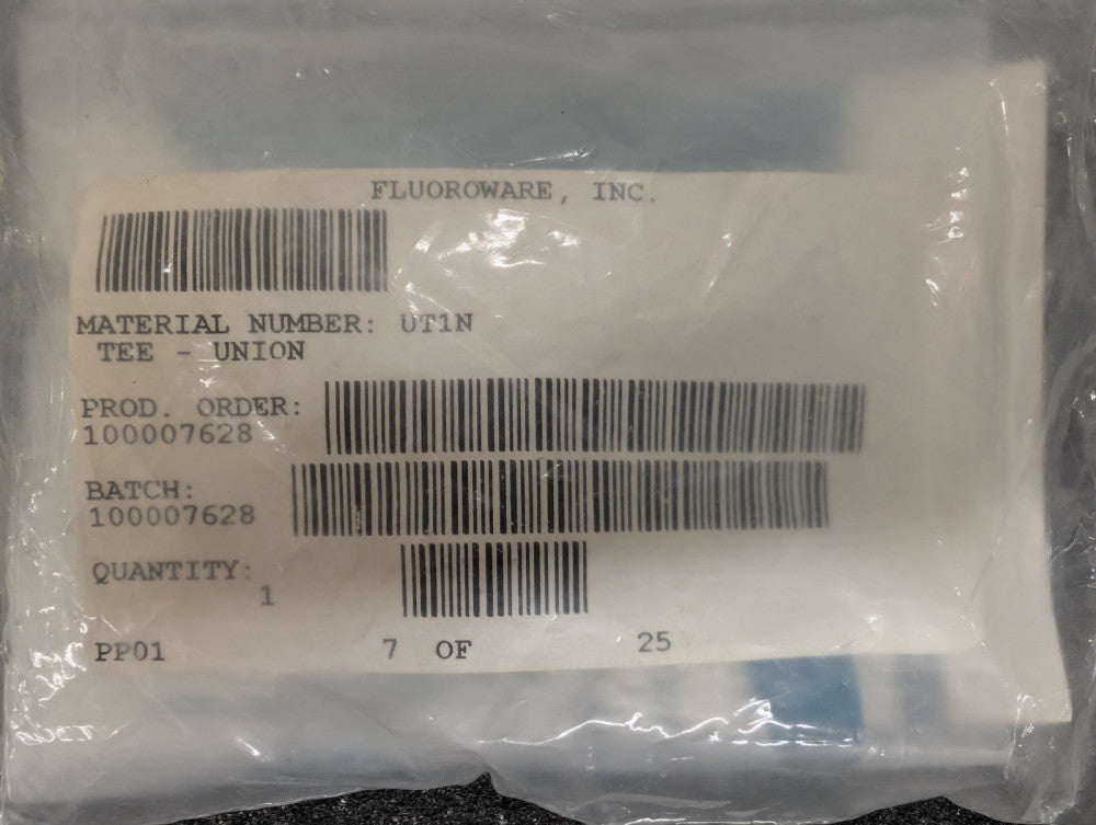 New, Fluoroware, UT1N, Integral Ferrule Tee Union, 1/16 inch x 1/16 inch x 1/16