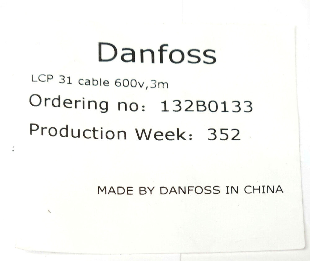 DANFOSS 132B0133 LCP 31 Drive Cable 600 VAC 3M 43653710001 3 Meter Keypad