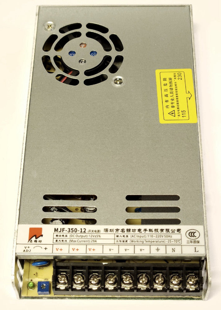 MJF 350 12 PRINTER POWER SUPPLY Input 100-220 VAC Output 12 VDC 29 AMP