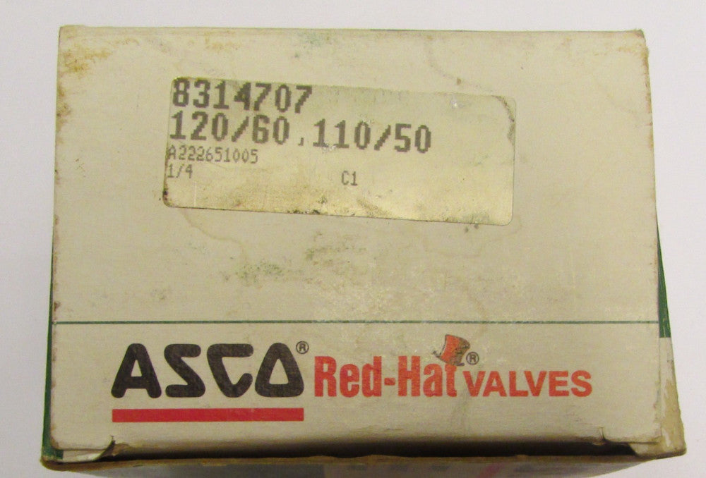 ASCO 8314707 110 120 V 40 PSI 1/4 Inlet 110 120 V Red Hat Valve