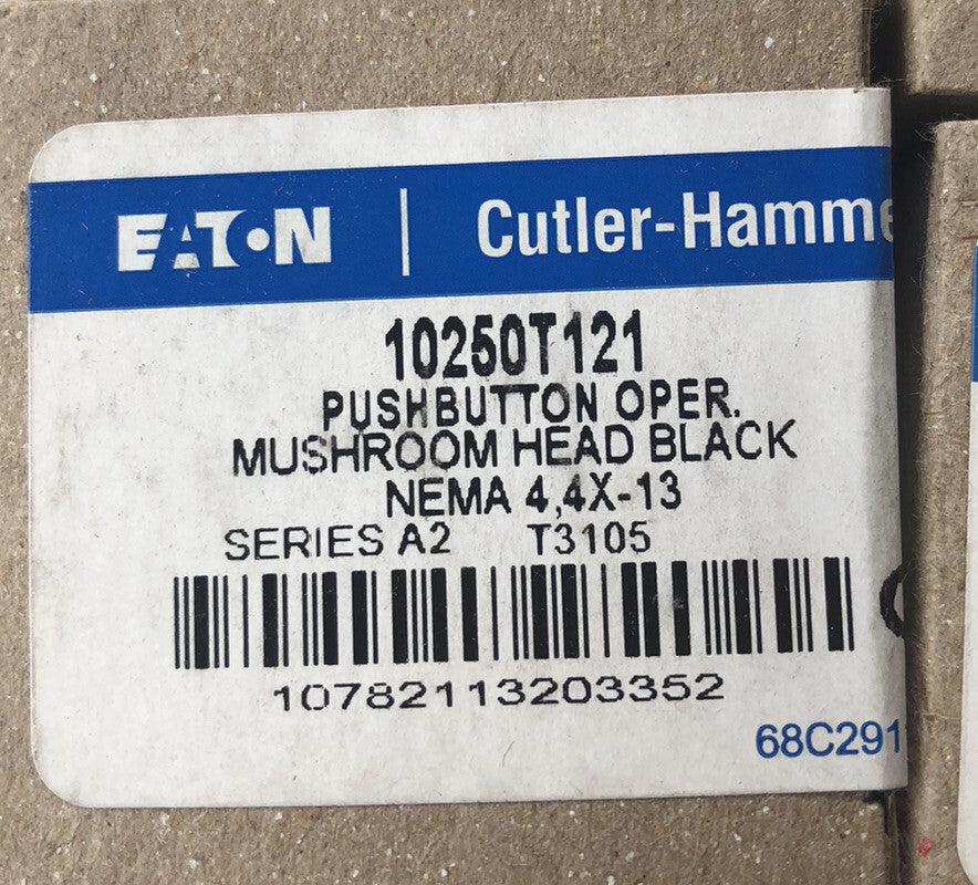 EATON CUTLER HAMMER 10250T121 Black Mushroom Head 2 Position Momentary