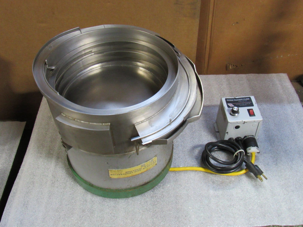 Swanson 12" Small Parts Vibratory Bowl Feeder W/ Rodix Feeder Cube FC-90 1218200
