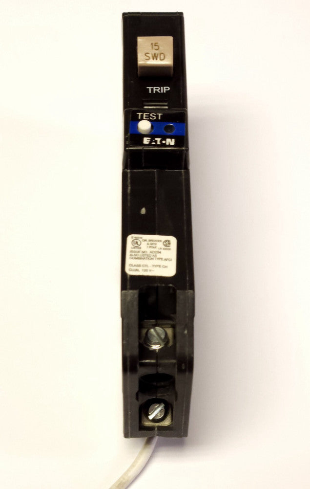 EATON CUTLER HAMMER CHFAF115 Single Pole 15 AMP Type CH CAF GF Circuit Breaker