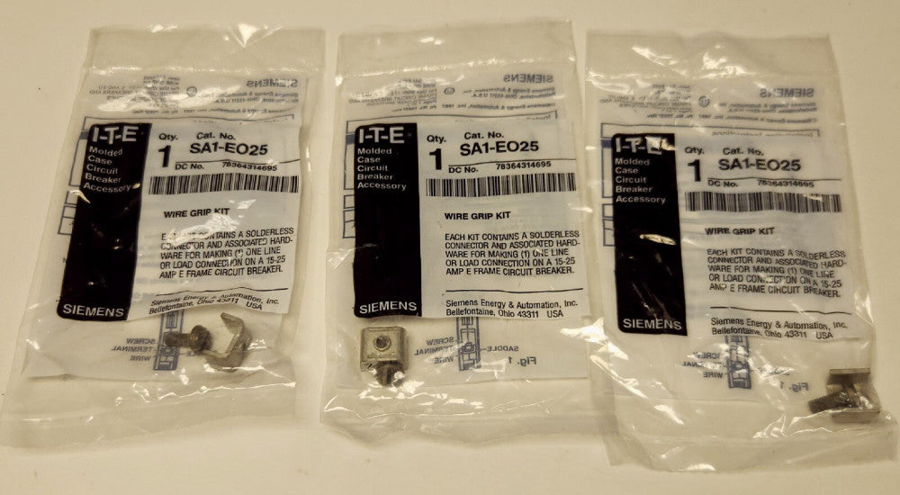 LOT OF 3 SIEMENS ITE SA1 EO25 Type ED6 ED4 ED2 HED CED ETI Breaker Lug Terminal