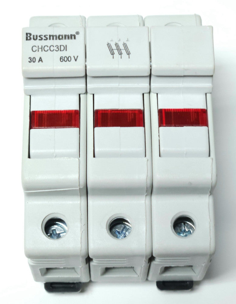 BUSSMANN CHCC3DI 3 Pole 30 AMP 600 VAC Modular Fuse Holder Type CHCC