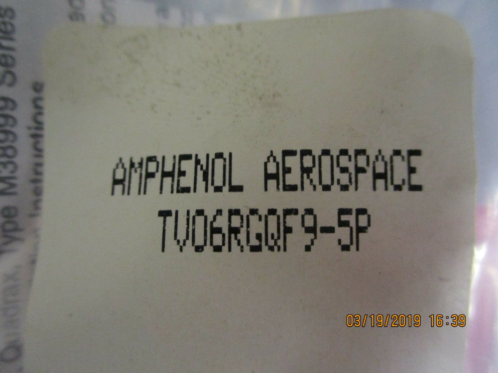 AMPHENOL, TV06RGQF-9-5P, CIRCULAR SPEC CONNECTOR STRAIGHT PIN PLUG, BRAND NEW!