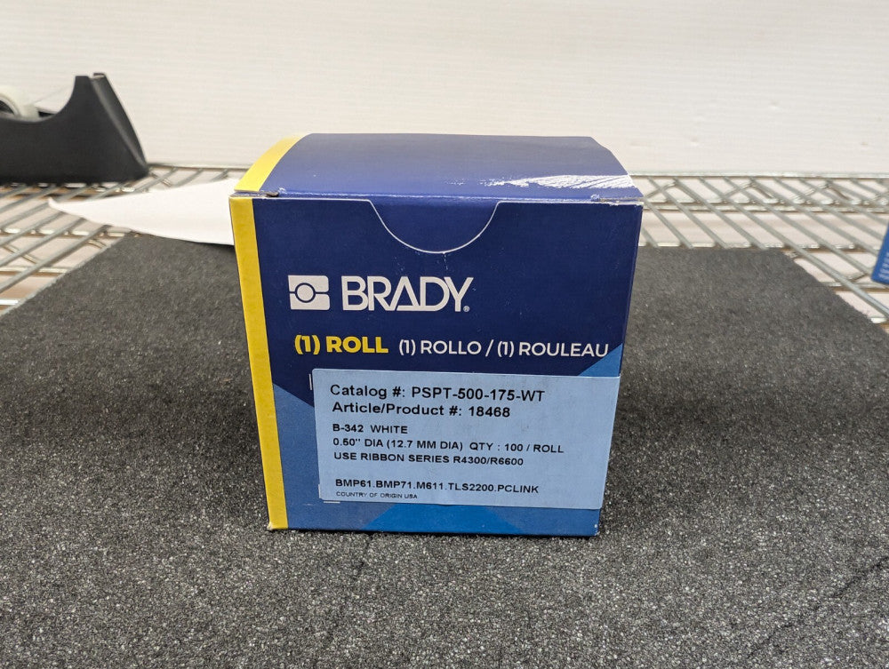 New, Brady, PSPT-500-175-WT, PERMA SLEEVE 1.765in X 0.85in WHITE POLYOLEFIN