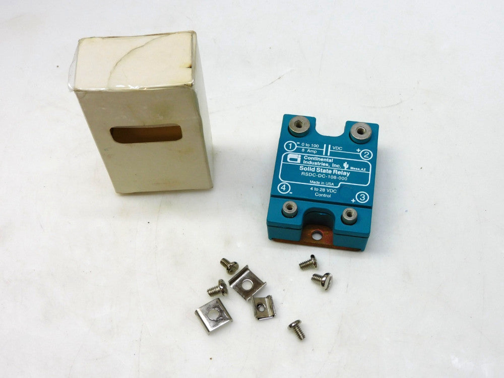 CONTINENTAL INDUSTRIES RSDC-DC-108-000 SOLID STATE RELAY 4-28VDC 8A
