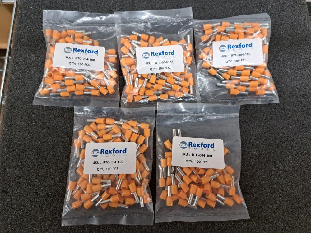New, Rexford Tool, RTC-004-100, Insulated 12AWG Wire Ferrule, Sold in lot of 500