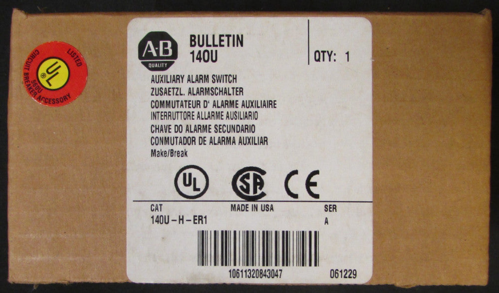 ALLEN BRADLEY 140U H ER1 600VAC 125VDC Auxiliary Alarm Switch 66C1570G63