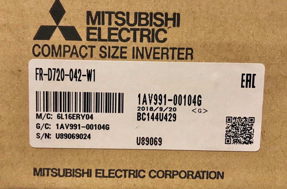 MITSUBISHI FR D720 042 W1 3 Phase Drive Inverter 4.2-6.6 AMP 200-240 VAC 1AV991