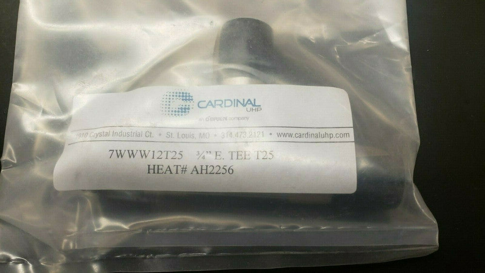 New, Cardinal, 7WWW-12-T25, Tubular Fitting, Tee, Equal, .75(.065"), 10uin Ra
