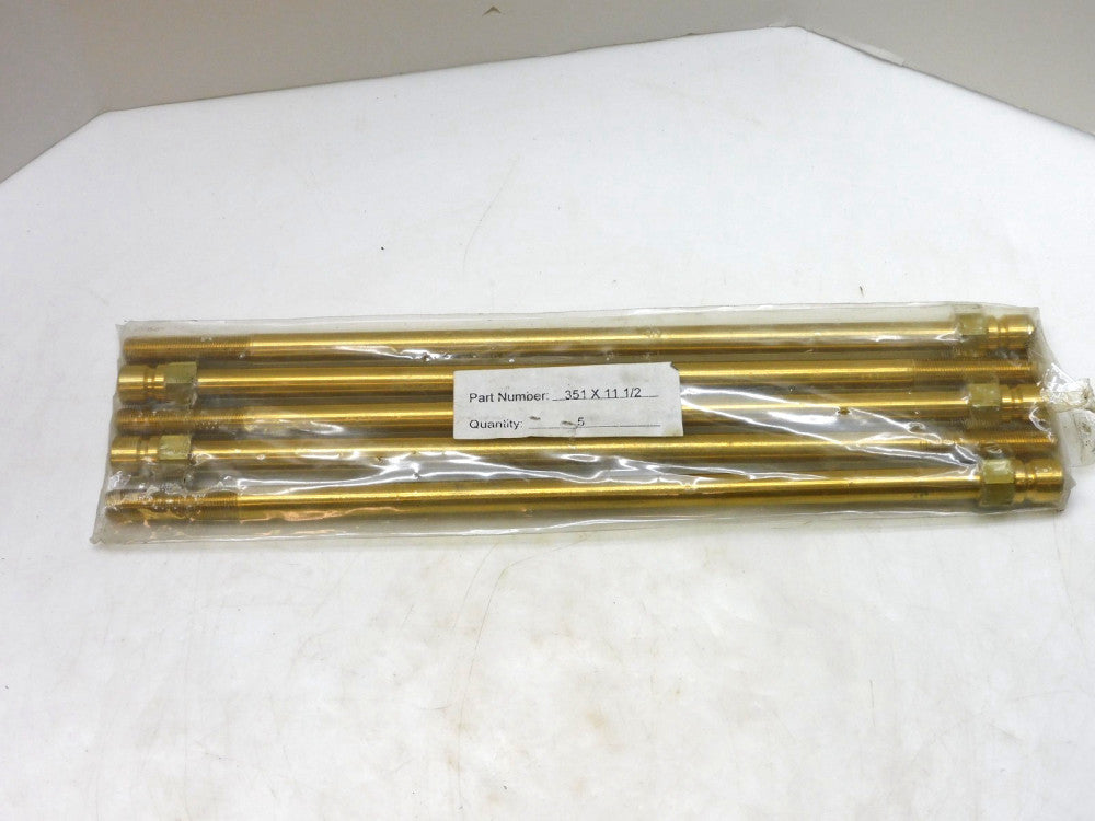 NO NAME BRASS EXTENSION NIPPLES 351 X 11-1/2 11-1/2"L 9/16"HEX 1/8"NPT LOT OF 5