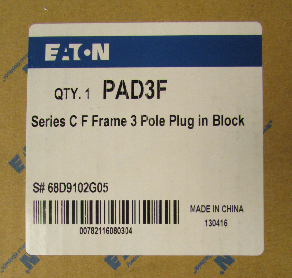 EATON CUTLER HAMMER PAD3F Series C F Frame Breaker Plug in Block Set 68D9102G05