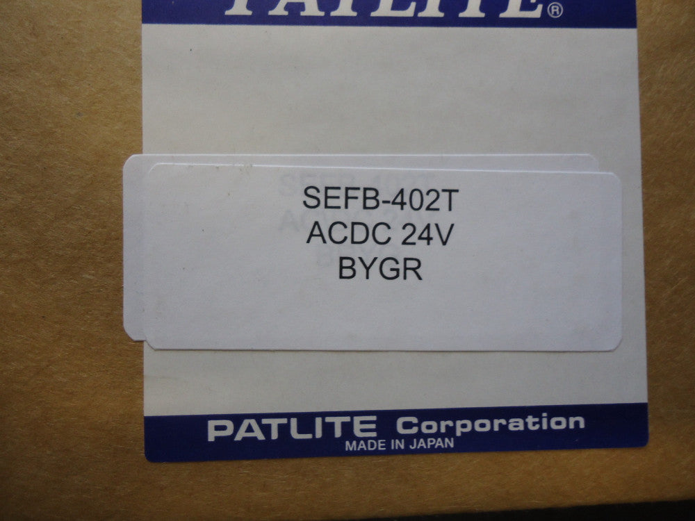 New, Patlite, SEFB402T, Light Tower 4-Light, AC/DC 24V BYGR