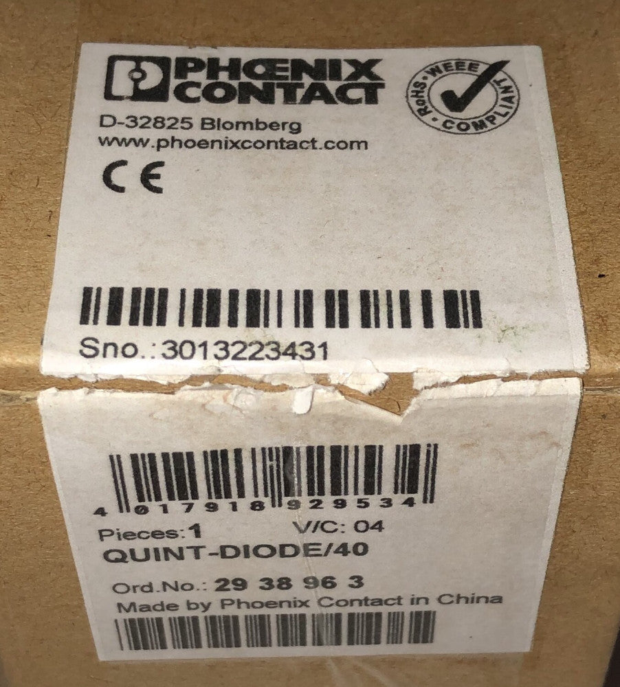 PHOENIX CONTACT QUINT D10DE/40 Redundancy Mod 29 38 963 QUINT D10DE Power Supply
