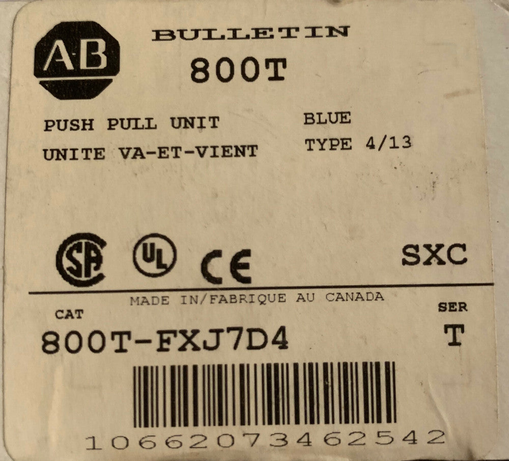 ALLEN BRADLEY 800T FXJ704 Jumbo Blue Mushroom Head Push Pull Push Button
