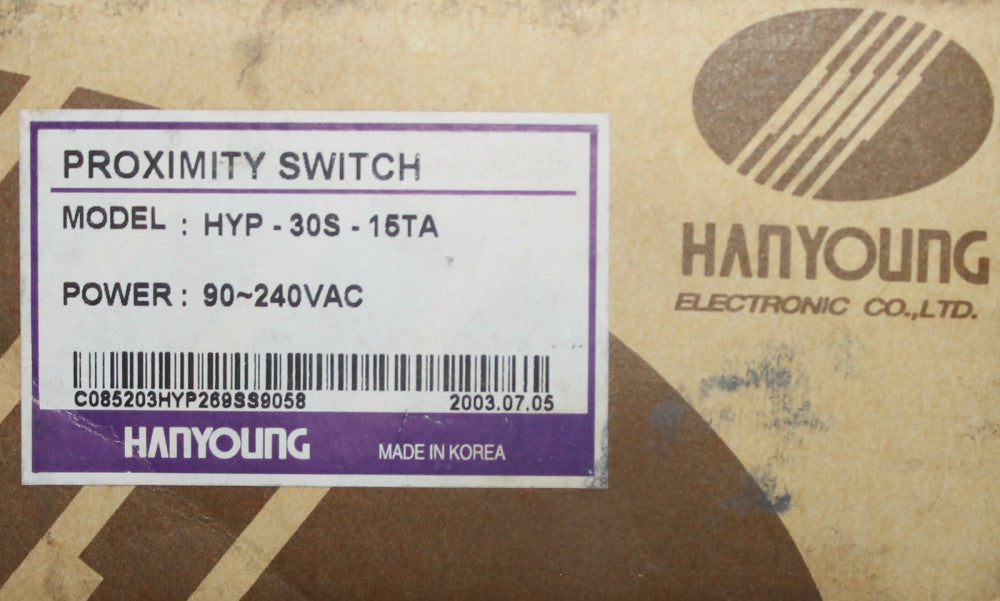 HANYOUNG HYP 30S 15TA 90-240VAC Proximity Switch