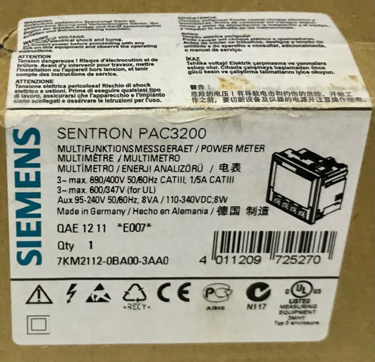SIEMENS 7KM2112 0BA00 3AA0 SENTRON PAC3200 POWER METER 