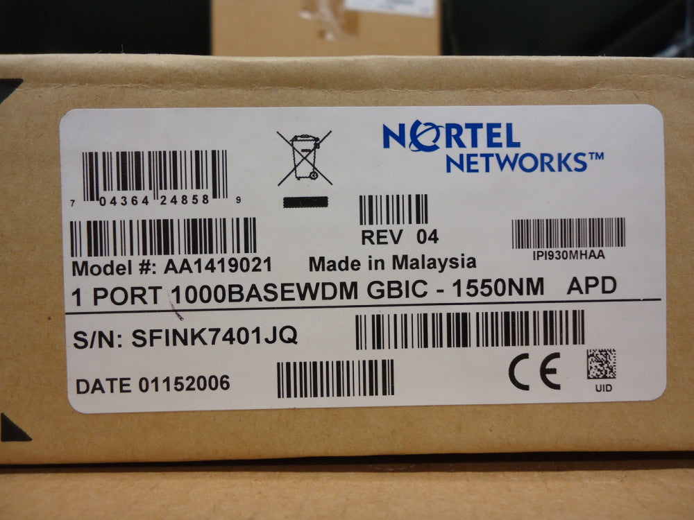 AA1419021 NORTEL NETWORKS 1 PRT CWDM GBIC 1550NM APD BRAND NEW!
