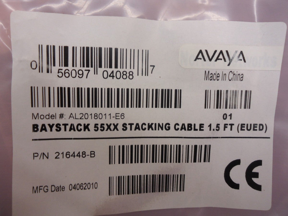 BRAND NEW! AL2018011-E6, AVAYA, 55xx STACKING CABLE 1.5 FT