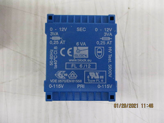 New, Block USA, FL6/12 Block USA - FL6/12 - Transformer, PC mt, low profile
