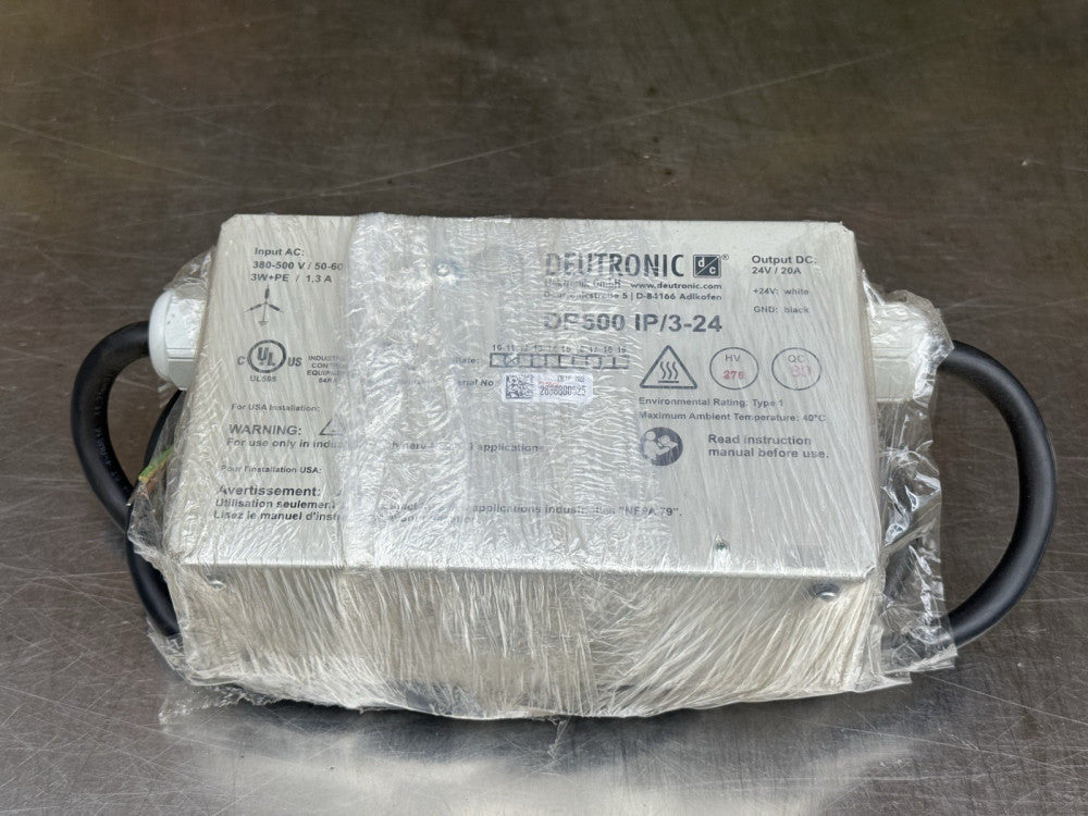 Deutronic DP500 IP/3-24 Power Supply - 24V/20A DC Output - 380-500 V AC Input