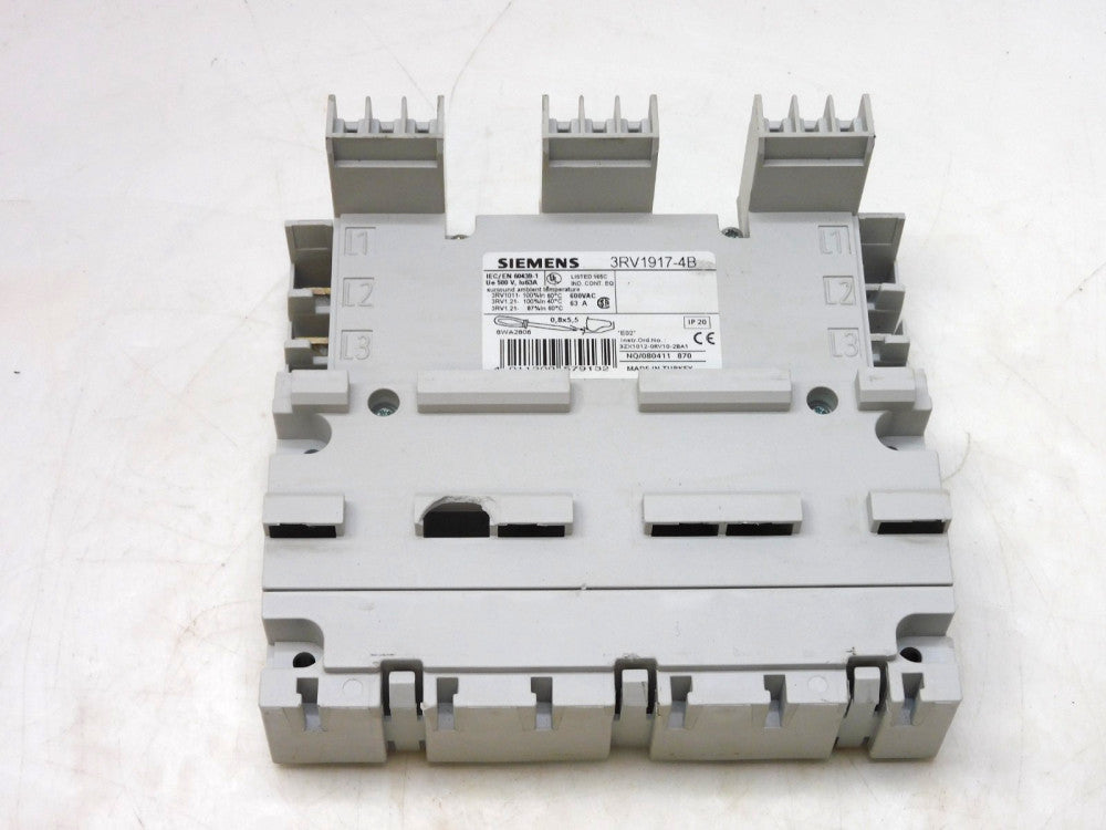 SIEMENS 3RV1917-4B CIRCUIT BREAKER BASE EXTENSION CONNECTOR BUSBAR