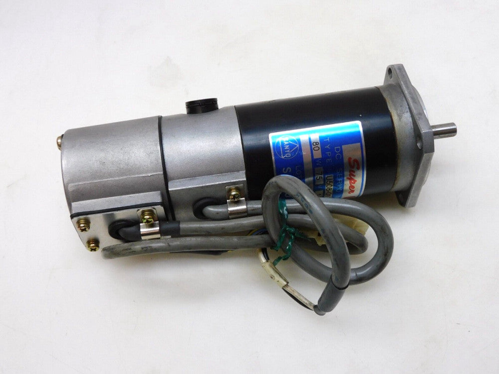 SANYO DEKI SUPER U DC SERVO MOTOR U508-012S18 80W 75V 3000 RPM W/ E501000C30