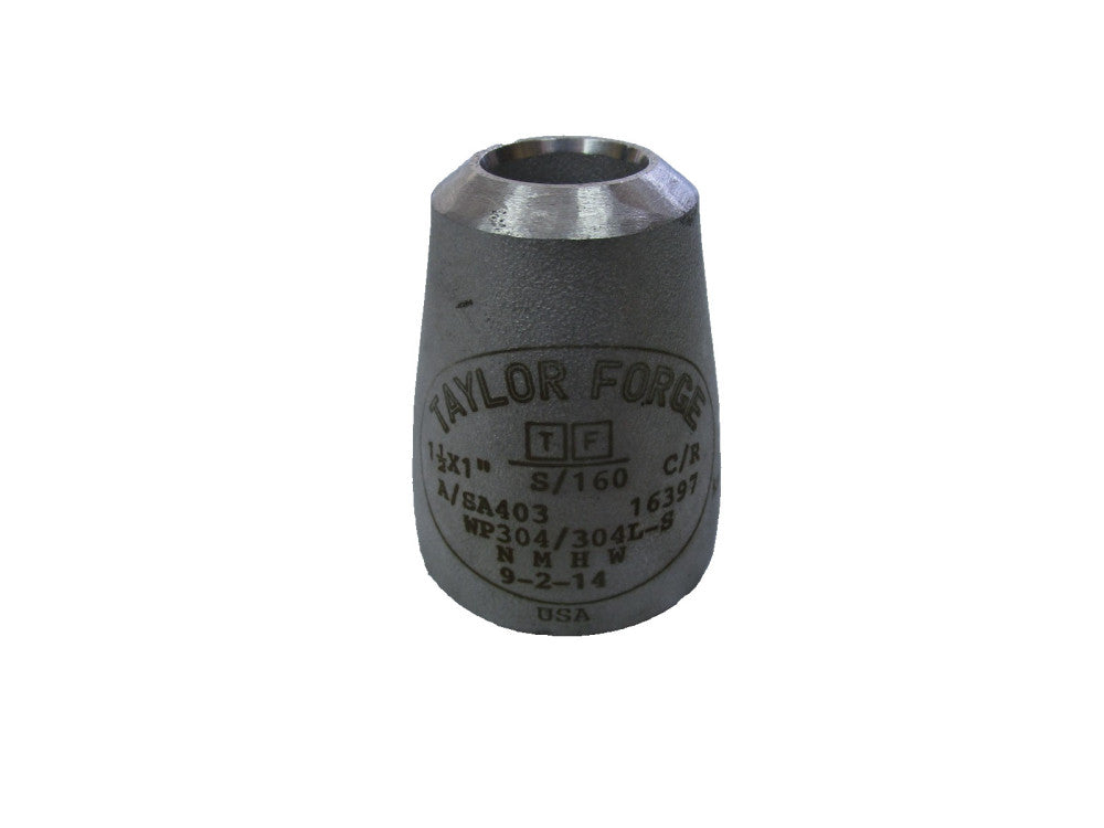 Taylor Forge 1-1/2" x 1" S/160 Concentric Reducer Butt Weld A/SA403 WP304/304L-S